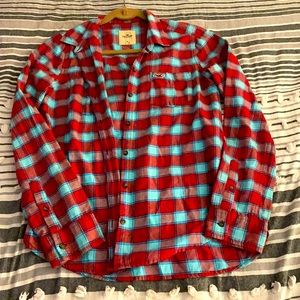 Hollister Red and Blue women’s flannel size M